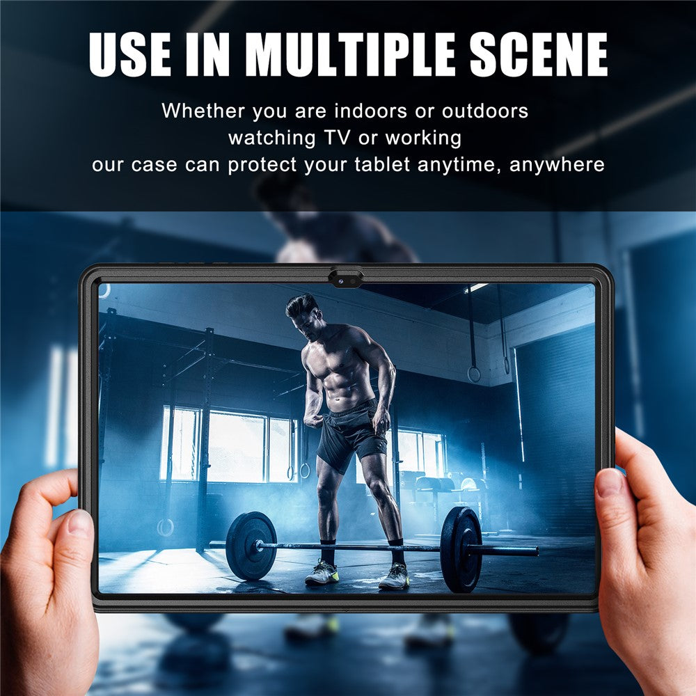 Til Samsung Galaxy Tab S8 Ultra X900 / X906 / S9 Ultra 360-graders drejeligt støtteben PC + TPU tablet cover med håndrem