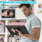 Til Samsung Galaxy Tab S8 Ultra X900 / X906 / S9 Ultra 360-graders drejeligt støtteben PC + TPU tablet cover med håndrem