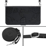 For Samsung Galaxy A03s (165.8mm) (US) PU Leather Case Butterfly and Flower Imprint Stand Wallet Phone Cover with Shoulder Strap