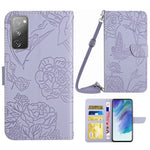 For Samsung Galaxy S20 FE 2022/S20 Lite/S20 FE 5G/4G/S20 FE 2022 Skin-touch Feeling Stand Wallet PU Leather Phone Cover, Pattern Imprinting Design Phone Shell with Shoulder Strap