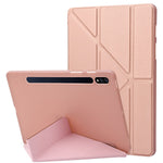 Til Samsung Galaxy Tab S8+ Silikone + Læder V-fold Stander Tablet Etui Auto Vågn/Søvn Funktion Stødsikkert Cover