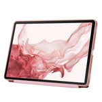Til Samsung Galaxy Tab S8+ Silikone + Læder V-fold Stander Tablet Etui Auto Vågn/Søvn Funktion Stødsikkert Cover