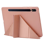 Til Samsung Galaxy Tab S8+ Silikone + Læder V-fold Stander Tablet Etui Auto Vågn/Søvn Funktion Stødsikkert Cover