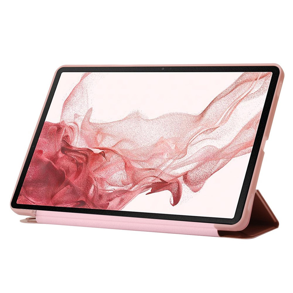 Til Samsung Galaxy Tab S8+ Silikone + Læder V-fold Stander Tablet Etui Auto Vågn/Søvn Funktion Stødsikkert Cover