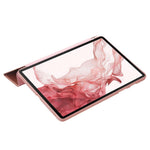 Til Samsung Galaxy Tab S8+ Silikone + Læder V-fold Stander Tablet Etui Auto Vågn/Søvn Funktion Stødsikkert Cover