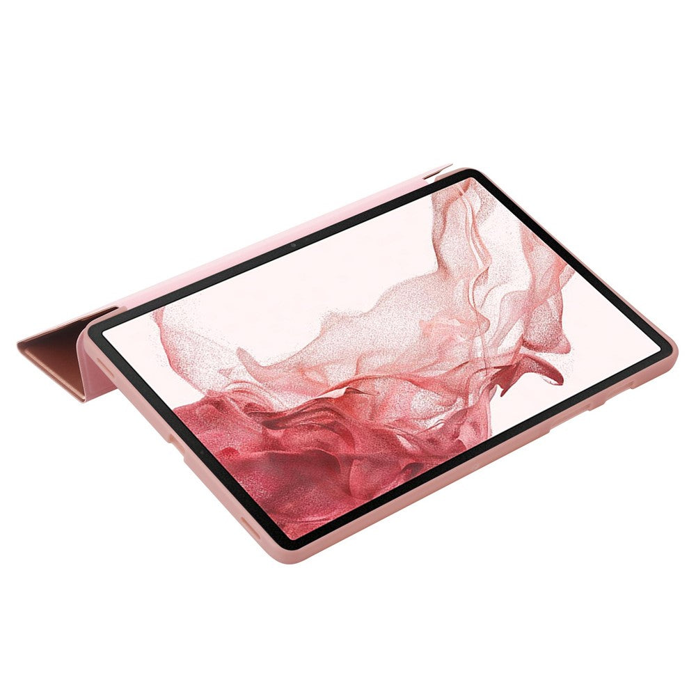 Til Samsung Galaxy Tab S8+ Silikone + Læder V-fold Stander Tablet Etui Auto Vågn/Søvn Funktion Stødsikkert Cover