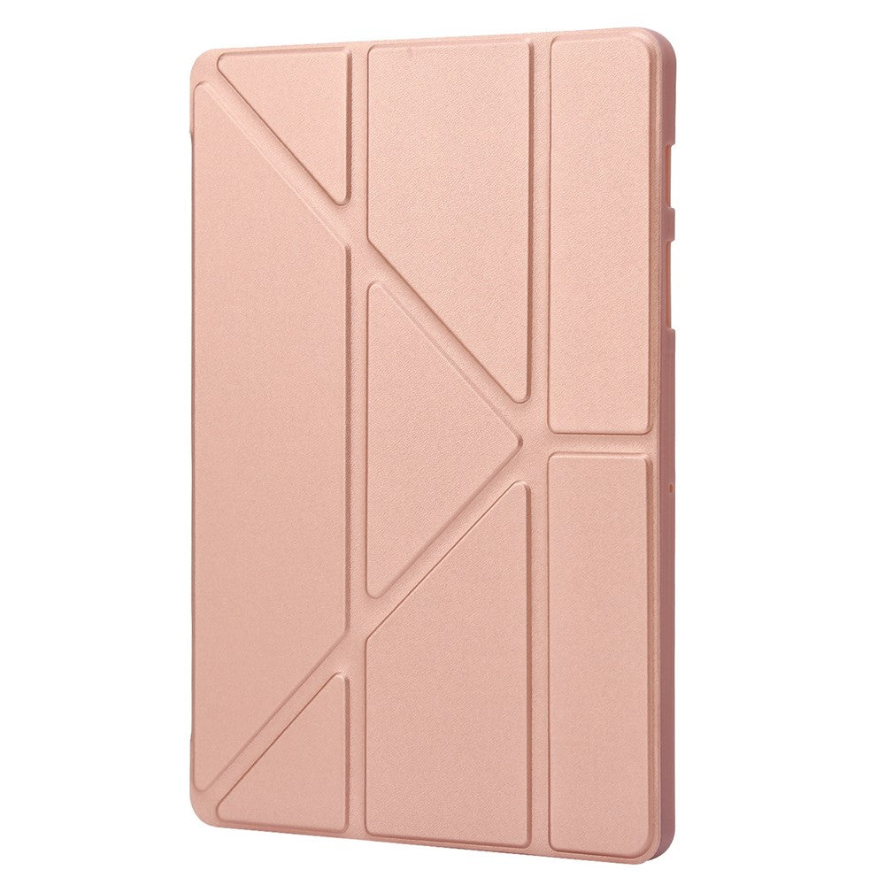 Til Samsung Galaxy Tab S8+ Silikone + Læder V-fold Stander Tablet Etui Auto Vågn/Søvn Funktion Stødsikkert Cover
