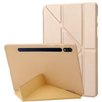 Til Samsung Galaxy Tab S8+ Silikone + Læder V-fold Stander Tablet Etui Auto Vågn/Søvn Funktion Stødsikkert Cover