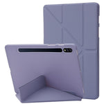 Til Samsung Galaxy Tab S8+ Silikone + Læder V-fold Stander Tablet Etui Auto Vågn/Søvn Funktion Stødsikkert Cover