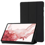 Til Samsung Galaxy Tab S8+ Auto Wake/Sleep-funktion Ridsefri blød silikone+lædercover Tre-fold stander Godt beskyttende tabletetui