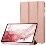 Til Samsung Galaxy Tab S8+ Auto Wake/Sleep-funktion Ridsefri blød silikone+lædercover Tre-fold stander Godt beskyttende tabletetui