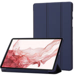 Til Samsung Galaxy Tab S8+ Auto Wake/Sleep-funktion Ridsefri blød silikone+lædercover Tre-fold stander Godt beskyttende tabletetui