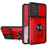Slide Camera Protection Phone Case for Samsung Galaxy A13 4G, Ring Kickstand PC + TPU Hybrid Cover