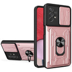 Slide Camera Protection Phone Case for Samsung Galaxy A13 4G, Ring Kickstand PC + TPU Hybrid Cover