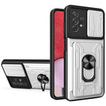 Slide Camera Protection Phone Case for Samsung Galaxy A13 4G, Ring Kickstand PC + TPU Hybrid Cover