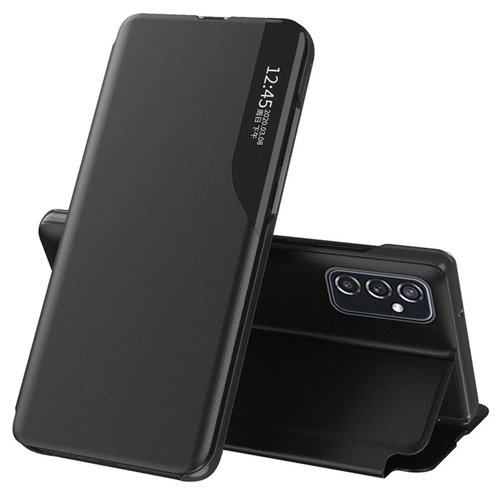 Til Samsung Galaxy M23 5G/F23 5G Beskyttelsescover i PU-læder med View Window og Standfunktion