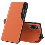 Til Samsung Galaxy M23 5G/F23 5G Beskyttelsescover i PU-læder med View Window og Standfunktion