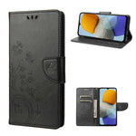 For Samsung Galaxy M23 5G/F23 5G PU Leather Butterfly Flower Imprinted Case Stand Wallet Design Protective Phone Cover