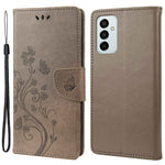 For Samsung Galaxy M23 5G/F23 5G PU Leather Butterfly Flower Imprinted Case Stand Wallet Design Protective Phone Cover