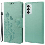 For Samsung Galaxy M23 5G/F23 5G PU Leather Butterfly Flower Imprinted Case Stand Wallet Design Protective Phone Cover