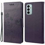 For Samsung Galaxy M23 5G/F23 5G PU Leather Butterfly Flower Imprinted Case Stand Wallet Design Protective Phone Cover