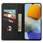 For Samsung Galaxy M23 5G/F23 5G Shockproof Phone Wallet Stand Cover Splicing Design PU Leather Anti-drop Case Shell