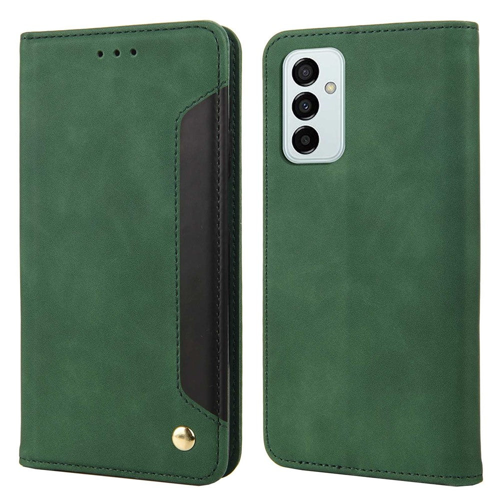 For Samsung Galaxy M23 5G/F23 5G Shockproof Phone Wallet Stand Cover Splicing Design PU Leather Anti-drop Case Shell