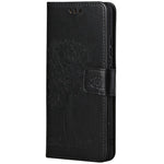 For Samsung Galaxy M23 5G/F23 5G PU Leather Imprinted Owl Tree Pattern Case Folding Stand Wallet Flip Cover with Strap