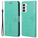 For Samsung Galaxy M23 5G/F23 5G PU Leather Imprinted Owl Tree Pattern Case Folding Stand Wallet Flip Cover with Strap