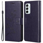 För Samsung Galaxy M23 5G/F23 5G Präglat fjärilsblommönster Läderfodral Plånboksställskydd med rem