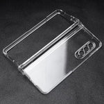 For Samsung Galaxy Z Fold3 5G Folding Transparent Phone Case Full Protection Anti-scratch Cover with Pen Holder
