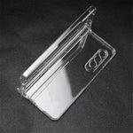 For Samsung Galaxy Z Fold3 5G Folding Transparent Phone Case Full Protection Anti-scratch Cover with Pen Holder