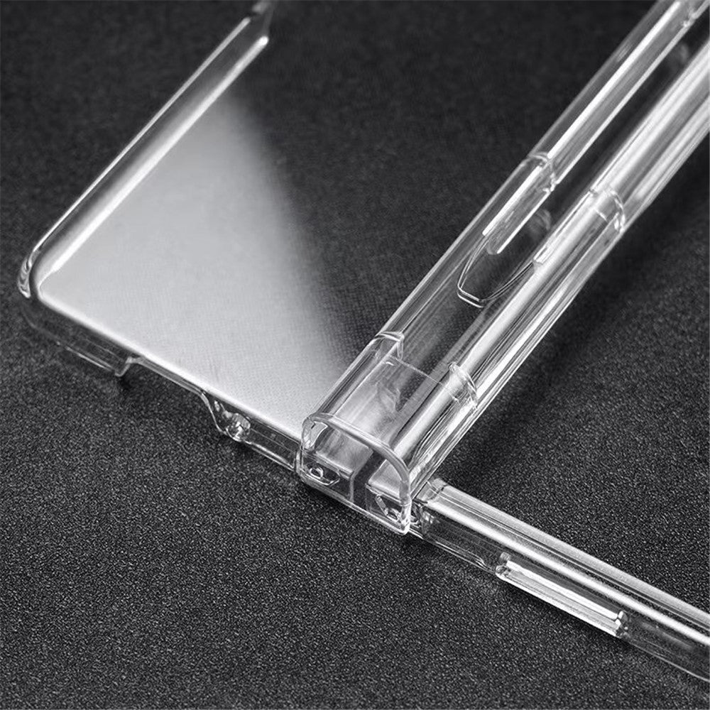 For Samsung Galaxy Z Fold3 5G Folding Transparent Phone Case Full Protection Anti-scratch Cover with Pen Holder