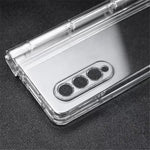 For Samsung Galaxy Z Fold3 5G Folding Transparent Phone Case Full Protection Anti-scratch Cover with Pen Holder