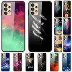For Samsung Galaxy A23 5G (Global Version) / 4G Colorful Pattern Printing Case Anti-Scratch Tempered Glass Hard PC Back + TPU Shockproof Protective Cover Skin