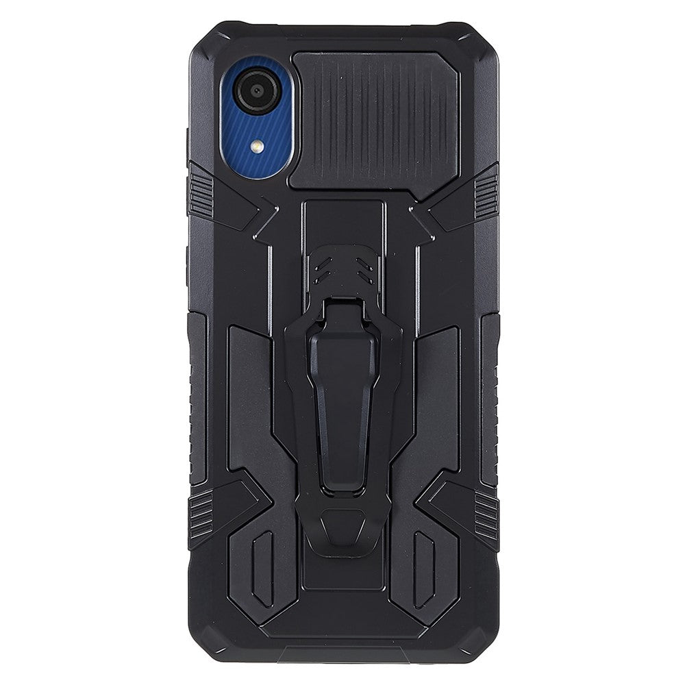 MechWarrior Project til Samsung Galaxy A03 Core Stødresistent Anti-ridse Indbygget Metalplade Hybrid Hard PC Soft TPU Cover med Bælteclips Kickstand