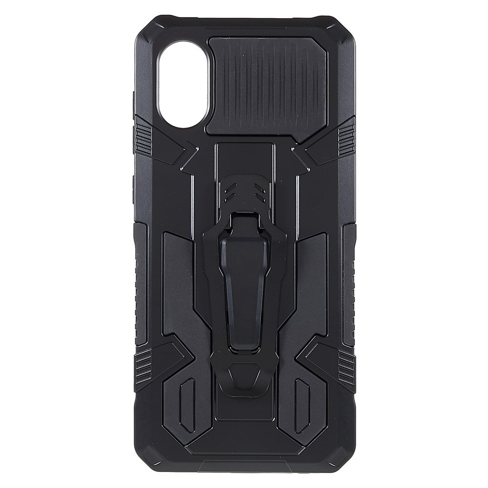 MechWarrior Project til Samsung Galaxy A03 Core Stødresistent Anti-ridse Indbygget Metalplade Hybrid Hard PC Soft TPU Cover med Bælteclips Kickstand
