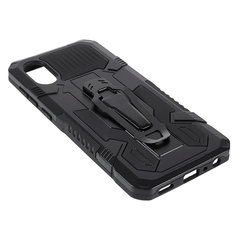 MechWarrior Project til Samsung Galaxy A03 Core Stødresistent Anti-ridse Indbygget Metalplade Hybrid Hard PC Soft TPU Cover med Bælteclips Kickstand