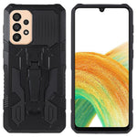 MechWarrior Project for Samsung Galaxy A33 5G Well-protected Anti-fall Built-in Metal Sheet Hybrid Hard PC Soft TPU Case with Back Clip Kickstand