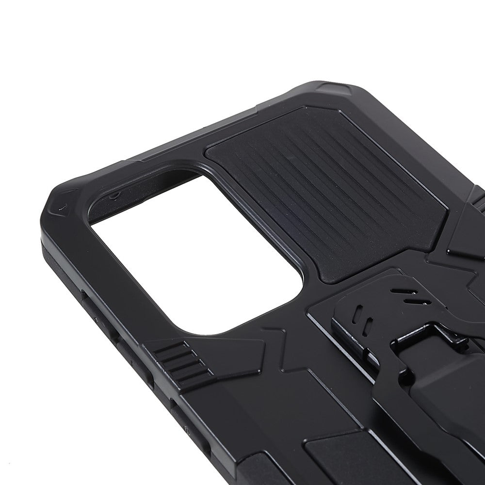 MechWarrior Project for Samsung Galaxy A33 5G Well-protected Anti-fall Built-in Metal Sheet Hybrid Hard PC Soft TPU Case with Back Clip Kickstand