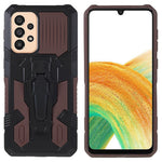 MechWarrior Project for Samsung Galaxy A33 5G Well-protected Anti-fall Built-in Metal Sheet Hybrid Hard PC Soft TPU Case with Back Clip Kickstand