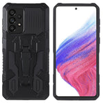 MechWarrior Project for Samsung Galaxy A53 5G Built-in Metal Sheet Hybrid Hard PC Soft TPU Anti-scratch Case with Back Clip Kickstand
