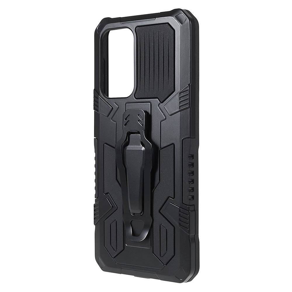 MechWarrior Project for Samsung Galaxy A53 5G Built-in Metal Sheet Hybrid Hard PC Soft TPU Anti-scratch Case with Back Clip Kickstand