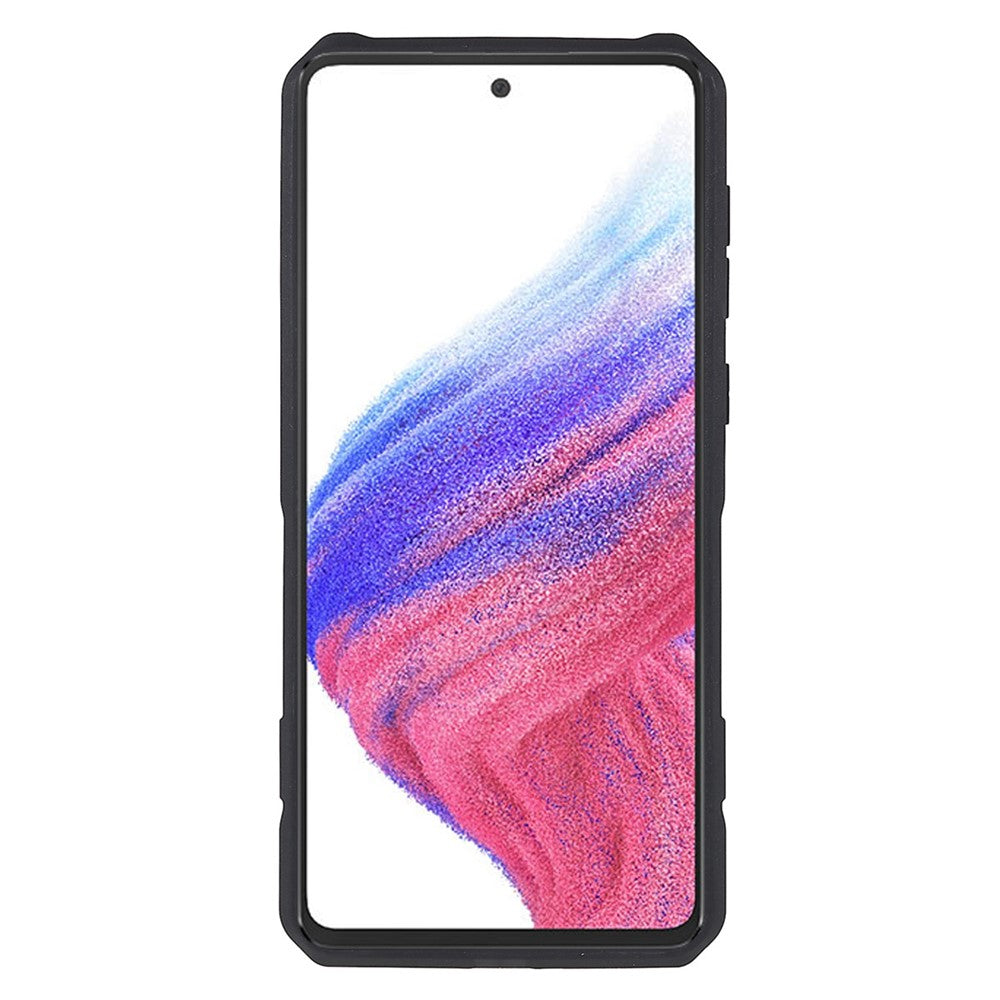 MechWarrior Project for Samsung Galaxy A53 5G Built-in Metal Sheet Hybrid Hard PC Soft TPU Anti-scratch Case with Back Clip Kickstand