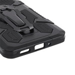 MechWarrior Project for Samsung Galaxy A53 5G Built-in Metal Sheet Hybrid Hard PC Soft TPU Anti-scratch Case with Back Clip Kickstand