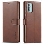 LC.IMEEKE For Samsung Galaxy M23 5G/F23 5G Textured PU Leather Magnetic Clasp Phone Case with Wallet Stand