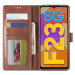 LC.IMEEKE For Samsung Galaxy M23 5G/F23 5G Textured PU Leather Magnetic Clasp Phone Case with Wallet Stand