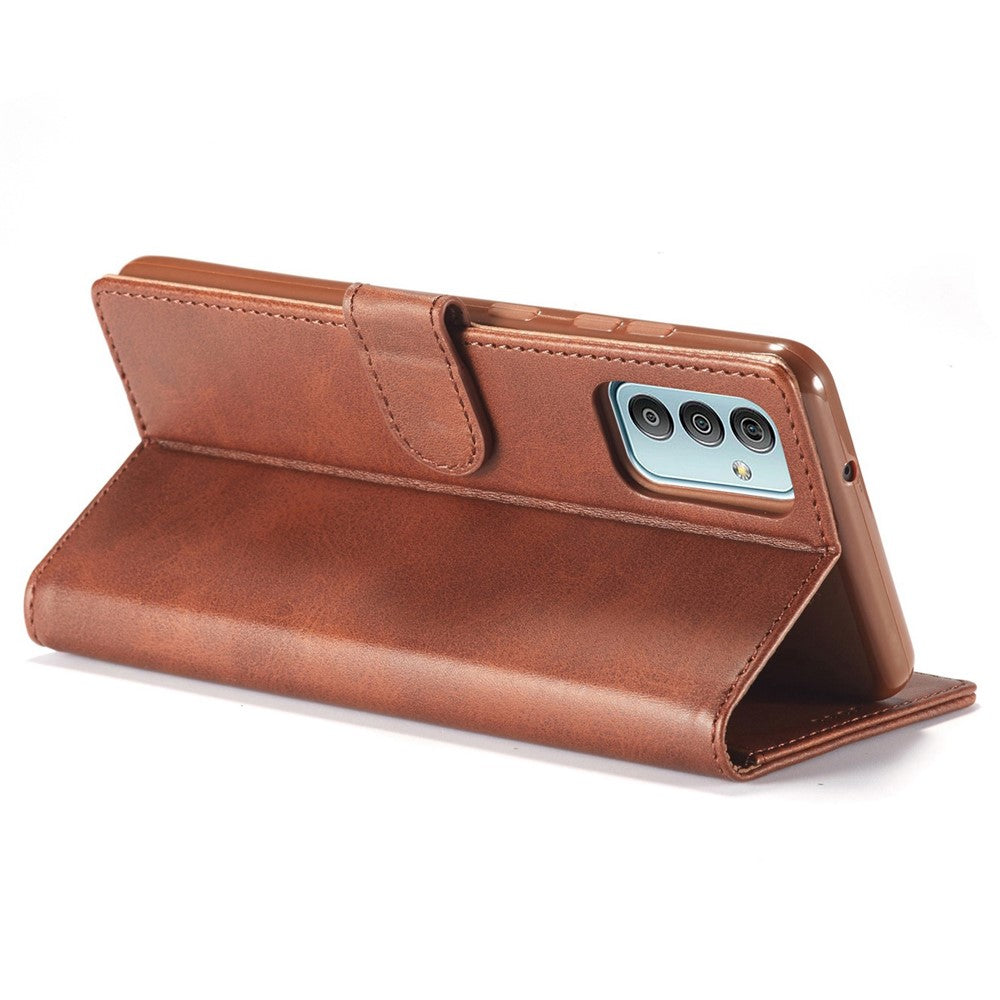LC.IMEEKE For Samsung Galaxy M23 5G/F23 5G Textured PU Leather Magnetic Clasp Phone Case with Wallet Stand