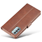 LC.IMEEKE For Samsung Galaxy M23 5G/F23 5G Textured PU Leather Magnetic Clasp Phone Case with Wallet Stand
