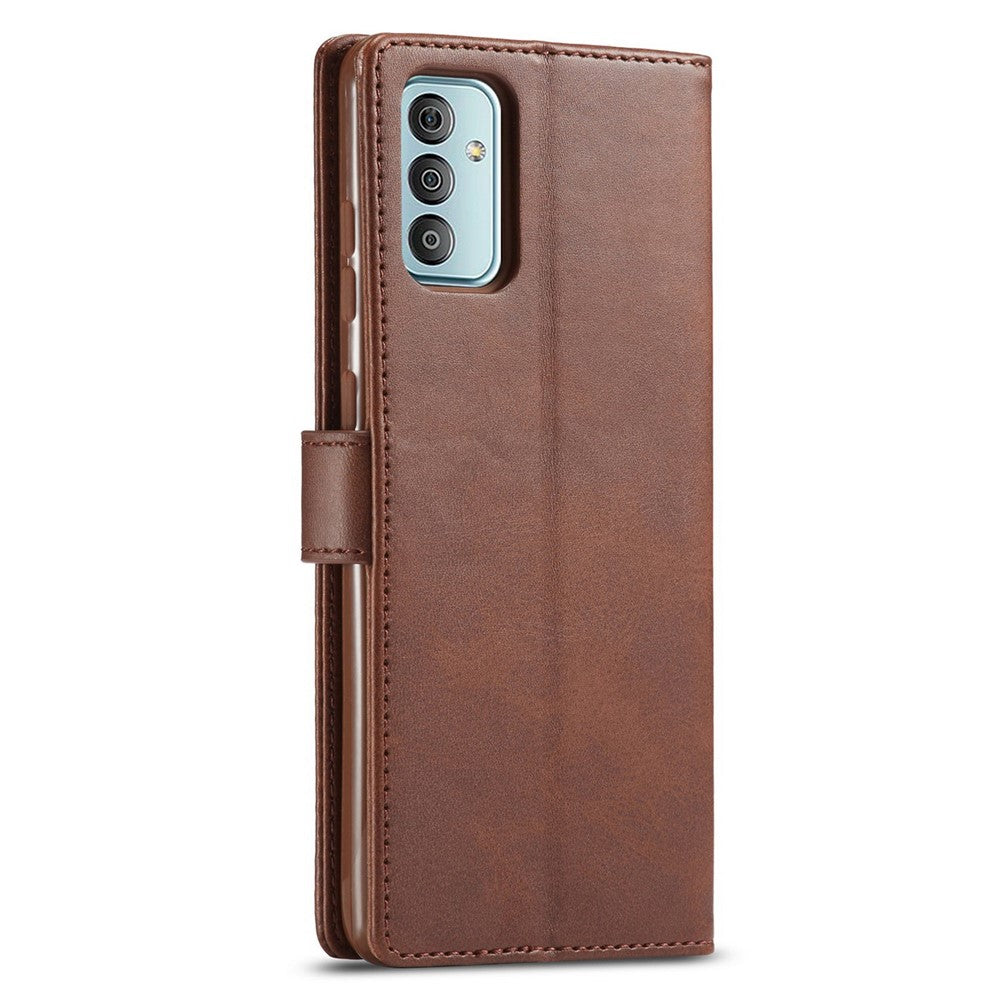 LC.IMEEKE For Samsung Galaxy M23 5G/F23 5G Textured PU Leather Magnetic Clasp Phone Case with Wallet Stand
